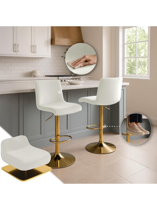 Barstol Hoover velvet G, creme