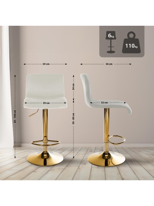 Barstol Hoover velvet G, creme