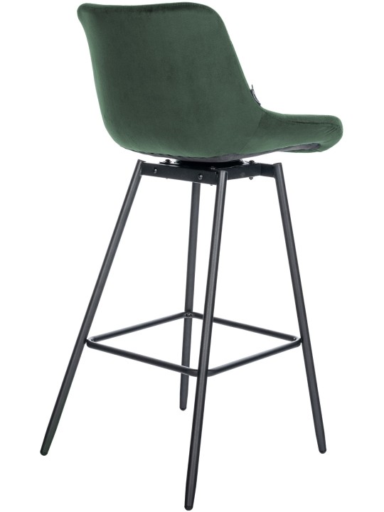 Sæt med 4 Weston Swivel Velvet barstole, mørkegrøn