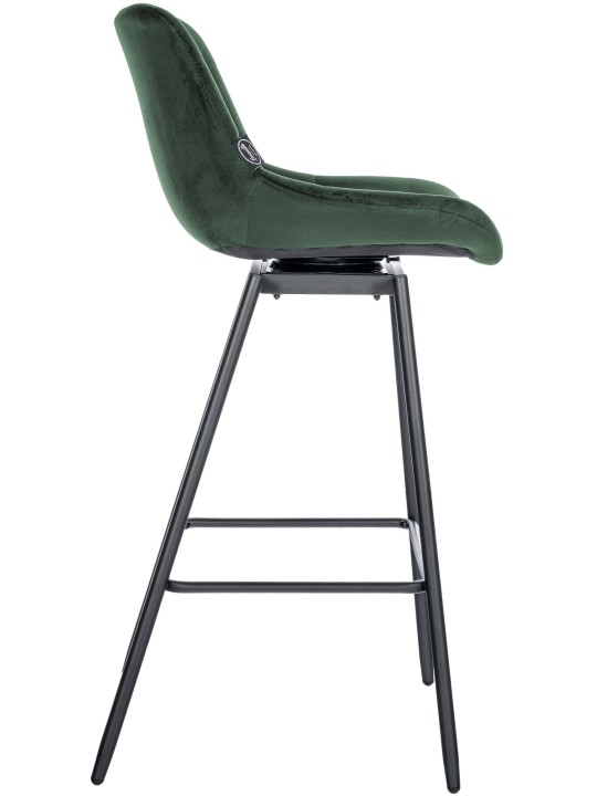 Sæt med 4 Weston Swivel Velvet barstole, mørkegrøn