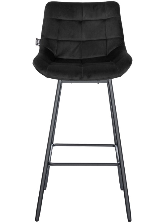 Sæt med 4 Weston Swivel Velvet barstole, sort