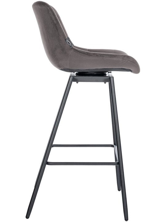 Sæt med 4 Weston Swivel Velvet barstole, grå