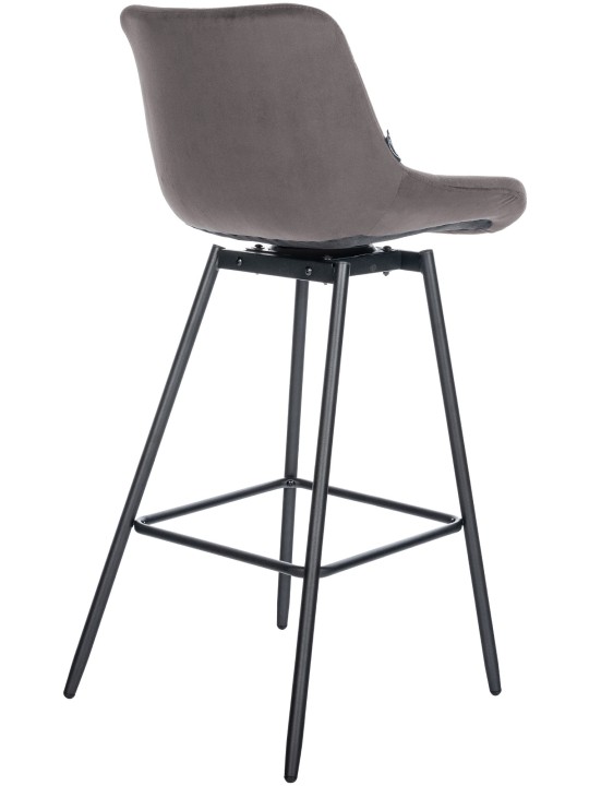 Sæt med 4 Weston Swivel Velvet barstole, grå
