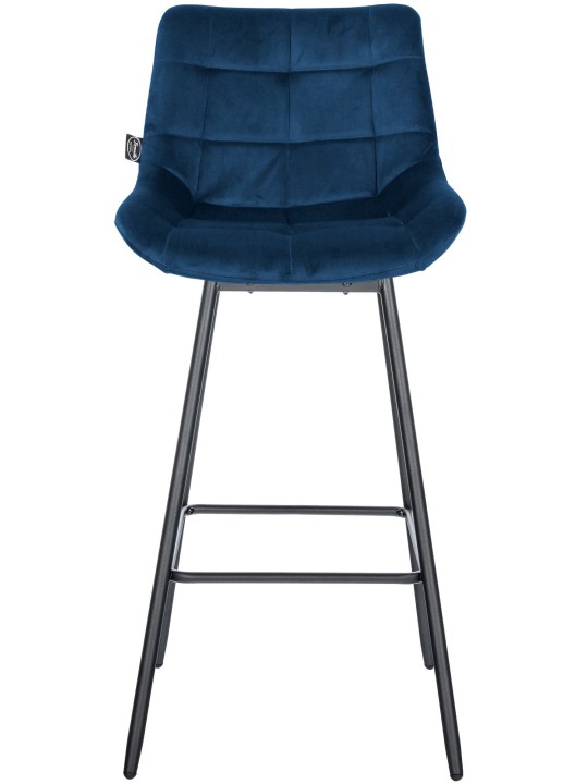 Sæt med 4 Weston Swivel Velvet barstole, blå