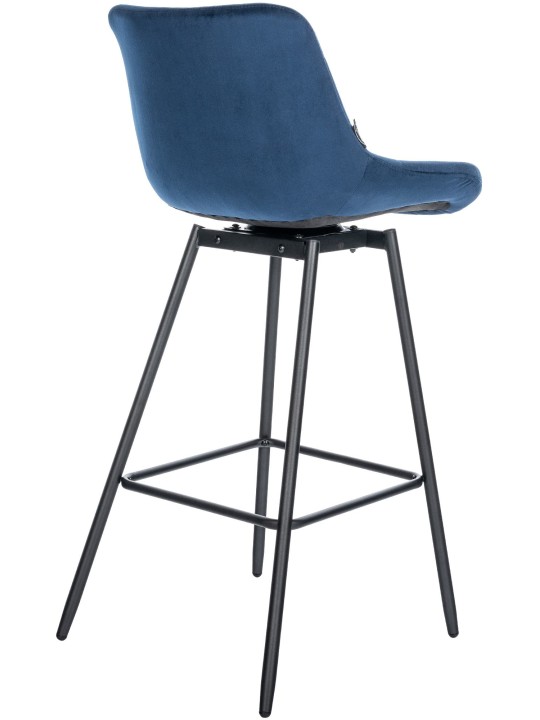 Sæt med 4 Weston Swivel Velvet barstole, blå