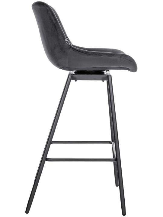 Sæt med 4 Weston Swivel Velvet barstole, mørkegrå