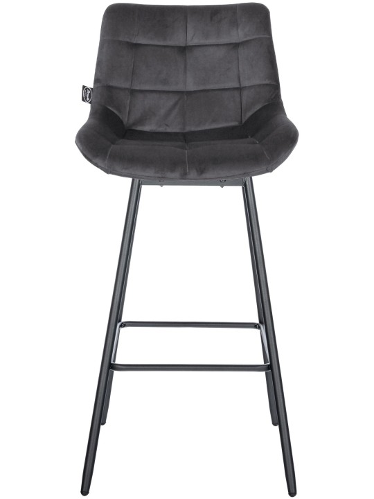 Sæt med 4 Weston Swivel Velvet barstole, mørkegrå