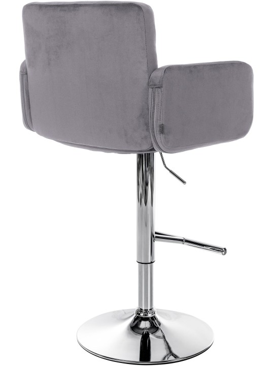 Sæt med 2 barstole Los Angeles fløjlskrom, mørkegrå