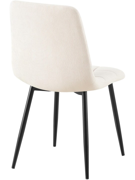 Sæt med 2 spisestuestole Antibes Cord, creme