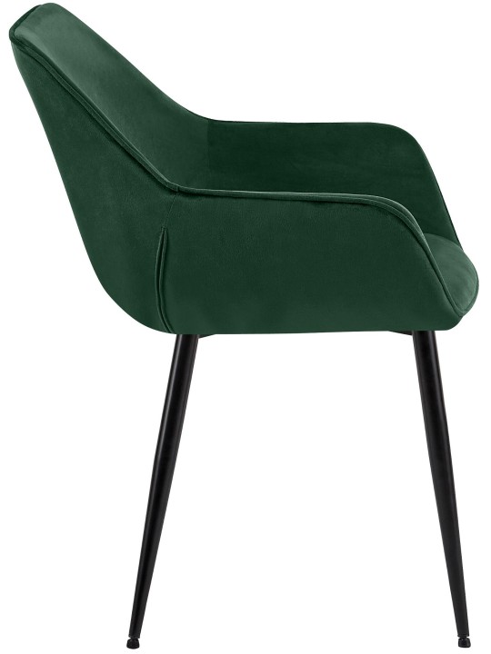 Sæt med 2 spisestuestole Vessa velvet, grøn