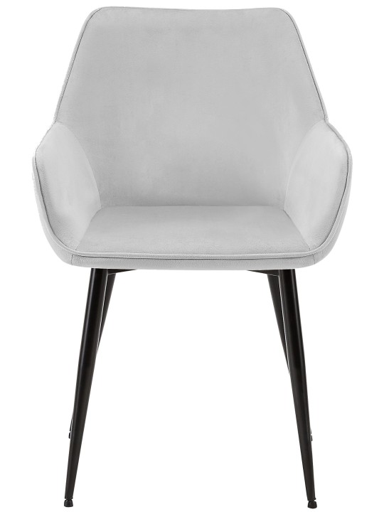 Sæt med 2 spisestuestole Vessa velvet, lysegrå