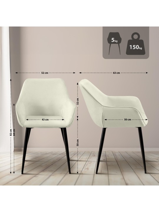 Spisestuestol Luena stof, creme Spisestuestol Luena stof, creme