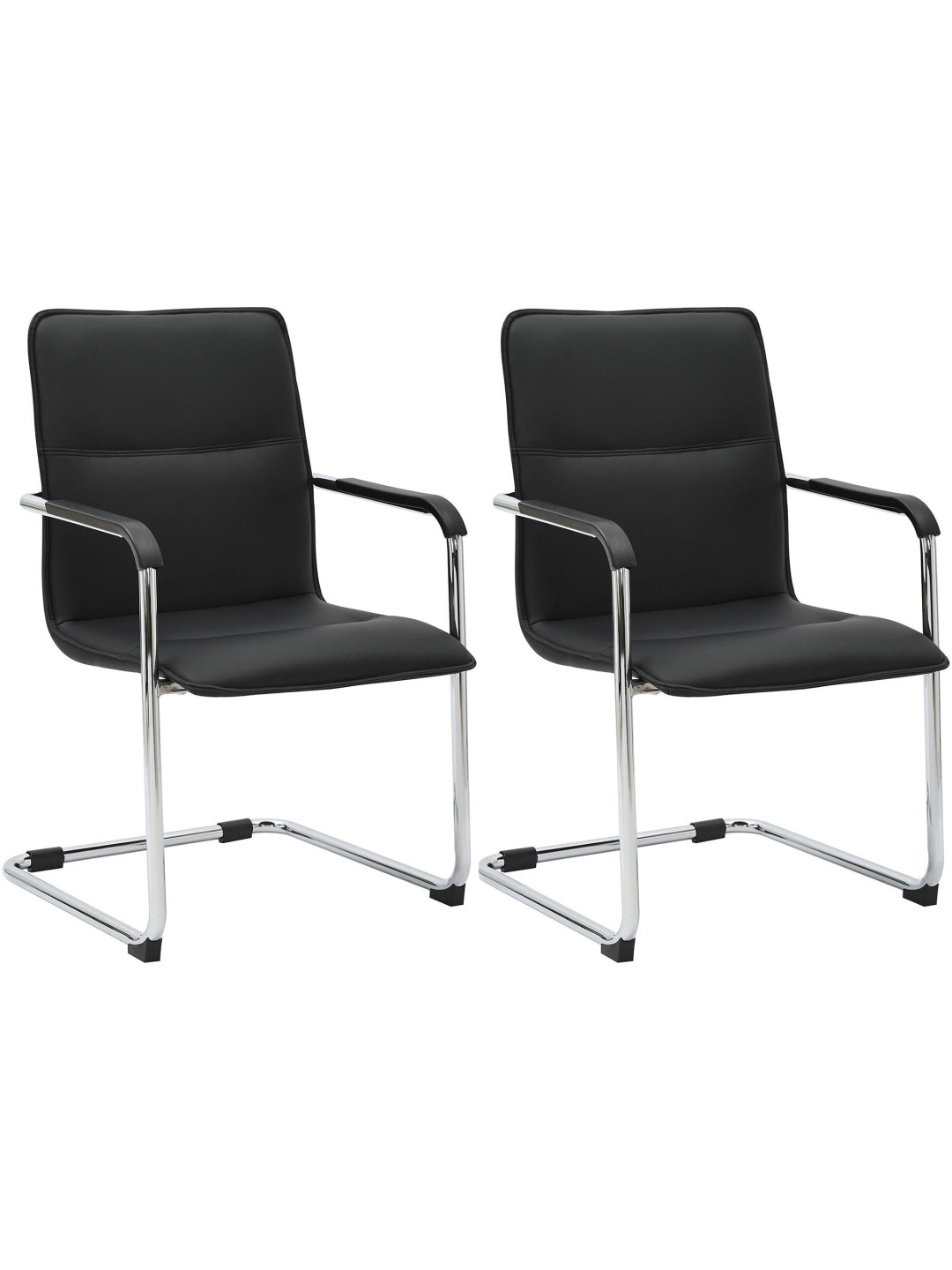 Sæt med 2 besøgsstole Seattle, sort