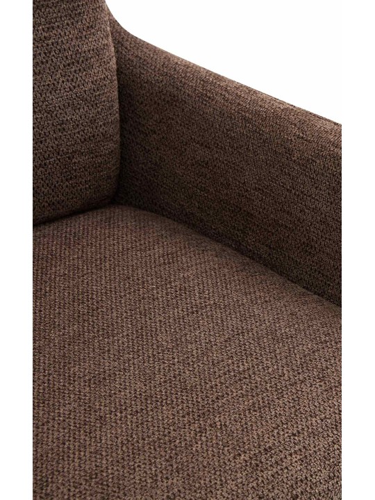 Sæt med 2 spisestuestole Pickett stof, brun