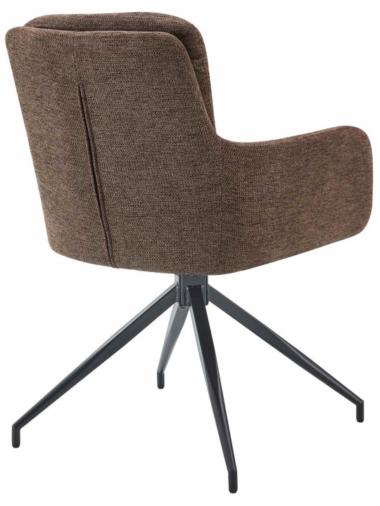Sæt med 2 spisestuestole Pickett stof, brun