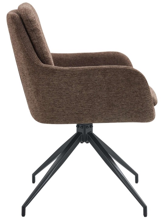 Sæt med 2 spisestuestole Pickett stof, brun