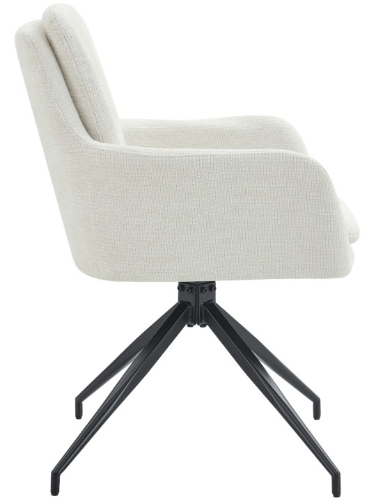 Sæt med 2 spisestuestole Pickett stof, creme