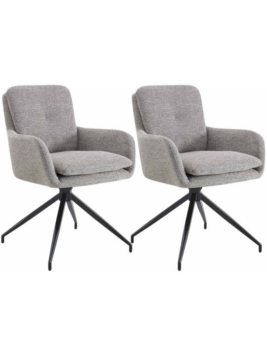 Sæt med 2 spisestuestole Pickett stof, taupe