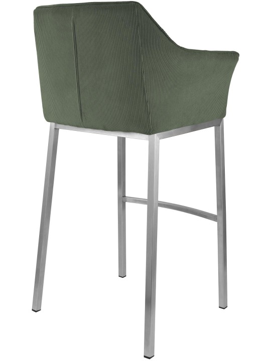 Barstol Damaso E Cord med 4 fods stel, grøn