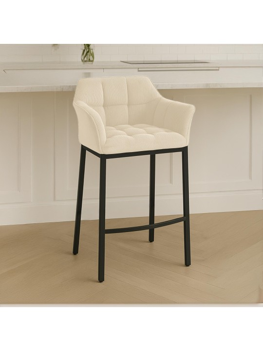 Barstol Damaso B Cord med 4 fods stel, creme