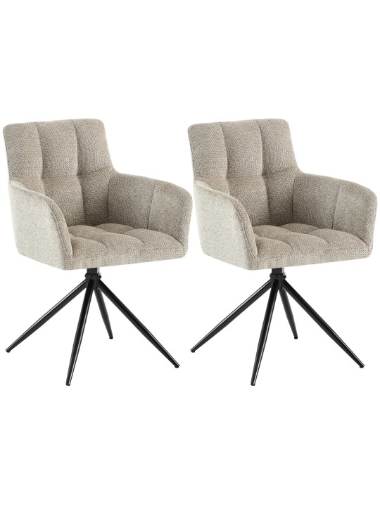 Sæt med 2 spisestuestole Jonah stof, taupe