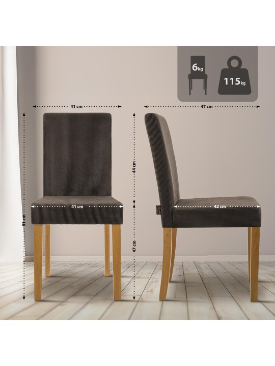 Spisestuestol Ina Cord antik lys, brun