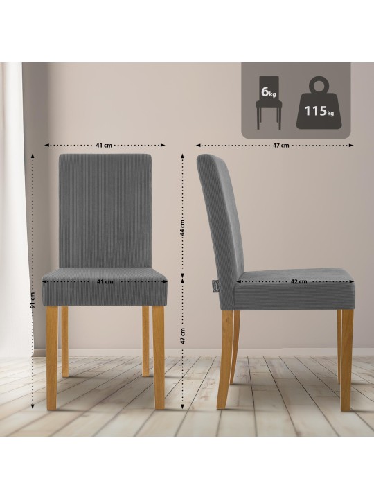 Spisestuestol Ina Cord antik lys, grå Spisestuestol Ina Cord antik lys, grå