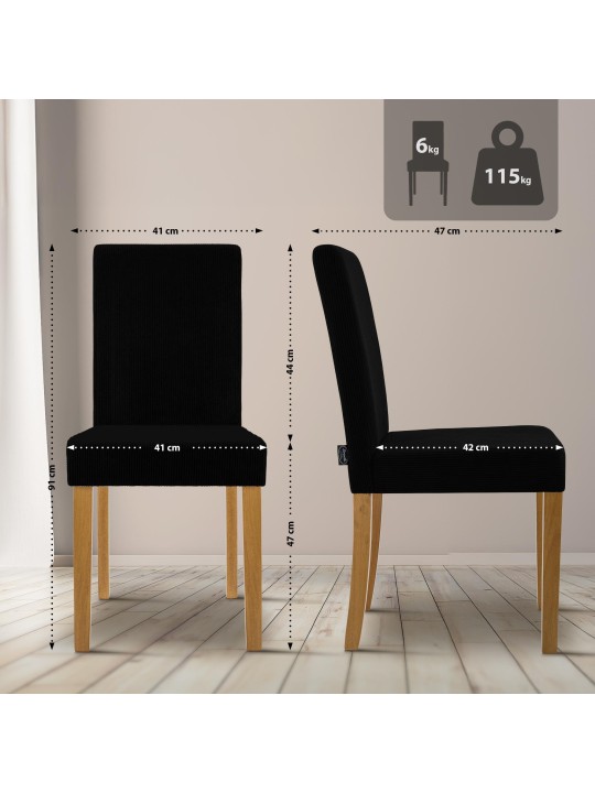 Spisestuestol Ina Cord antik lys, sort Spisestuestol Ina Cord antik lys, sort