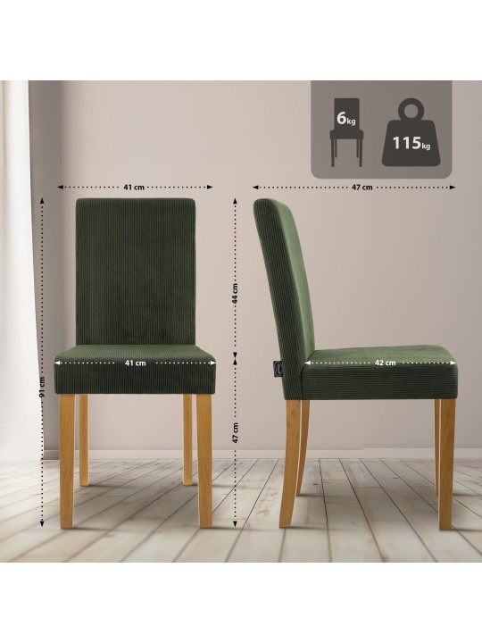Spisestuestol Ina Cord antik lys, grøn