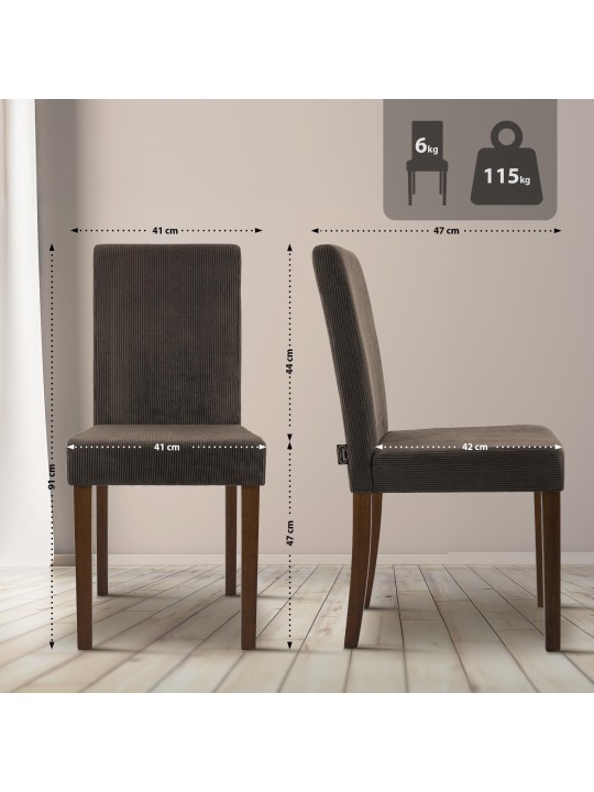 Spisestuestol Ina Cord antik mørk, brun