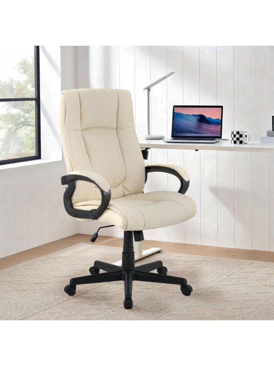 Kontorstol XL Sparta stof, creme