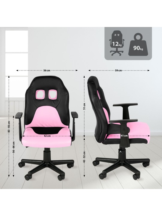 Børnekontorstol Sjov, sort/pink Børnekontorstol Sjov, sort/pink