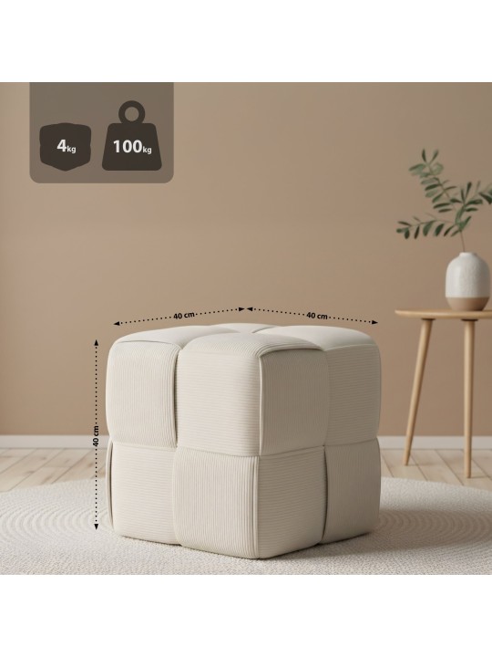 Taburet Forinta Cord, creme
