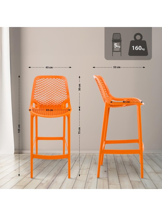 Sæt med 2 barstole Air, orange Sæt med 2 barstole Air, orange