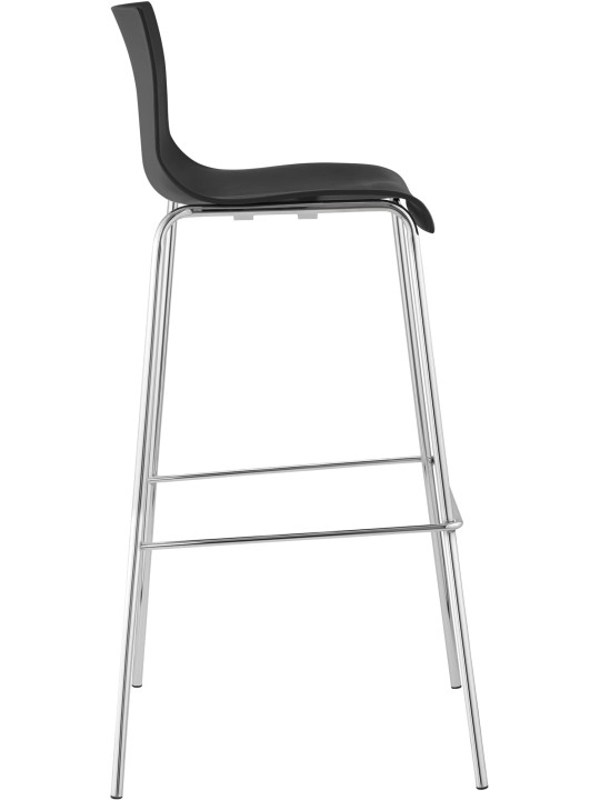Barstol Hoover krom 4 fods stel, sort