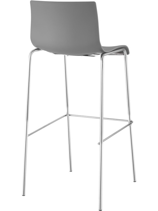 Barstol Hoover krom 4 fods stel, grå