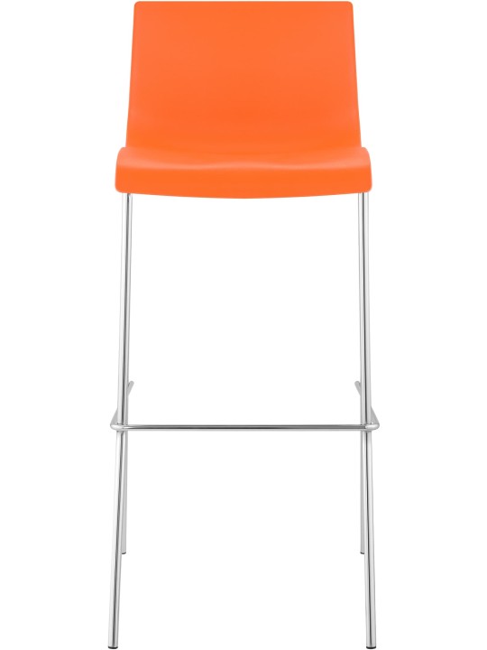 Sæt med 2 barstole Hoover plastik 4-fods stel krom, orange Sæt med 2 barstole Hoover plastik 4-fods stel krom, orange