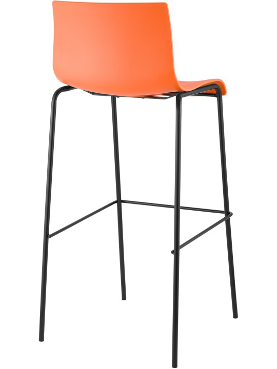 Sæt med 2 barstole Hoover plast 4-fods stel, orange Sæt med 2 barstole Hoover plast 4-fods stel, orange