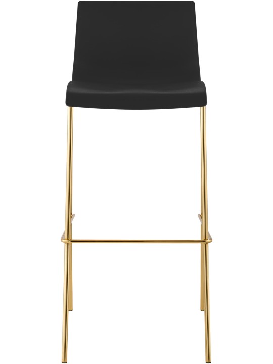 Sæt med 2 barstole Hoover plastik 4-fods guld, sort Sæt med 2 barstole Hoover plastik 4-fods guld, sort