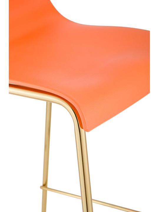 Barstol Hoover plast 4-fods guld, orange Barstol Hoover plast 4-fods guld, orange