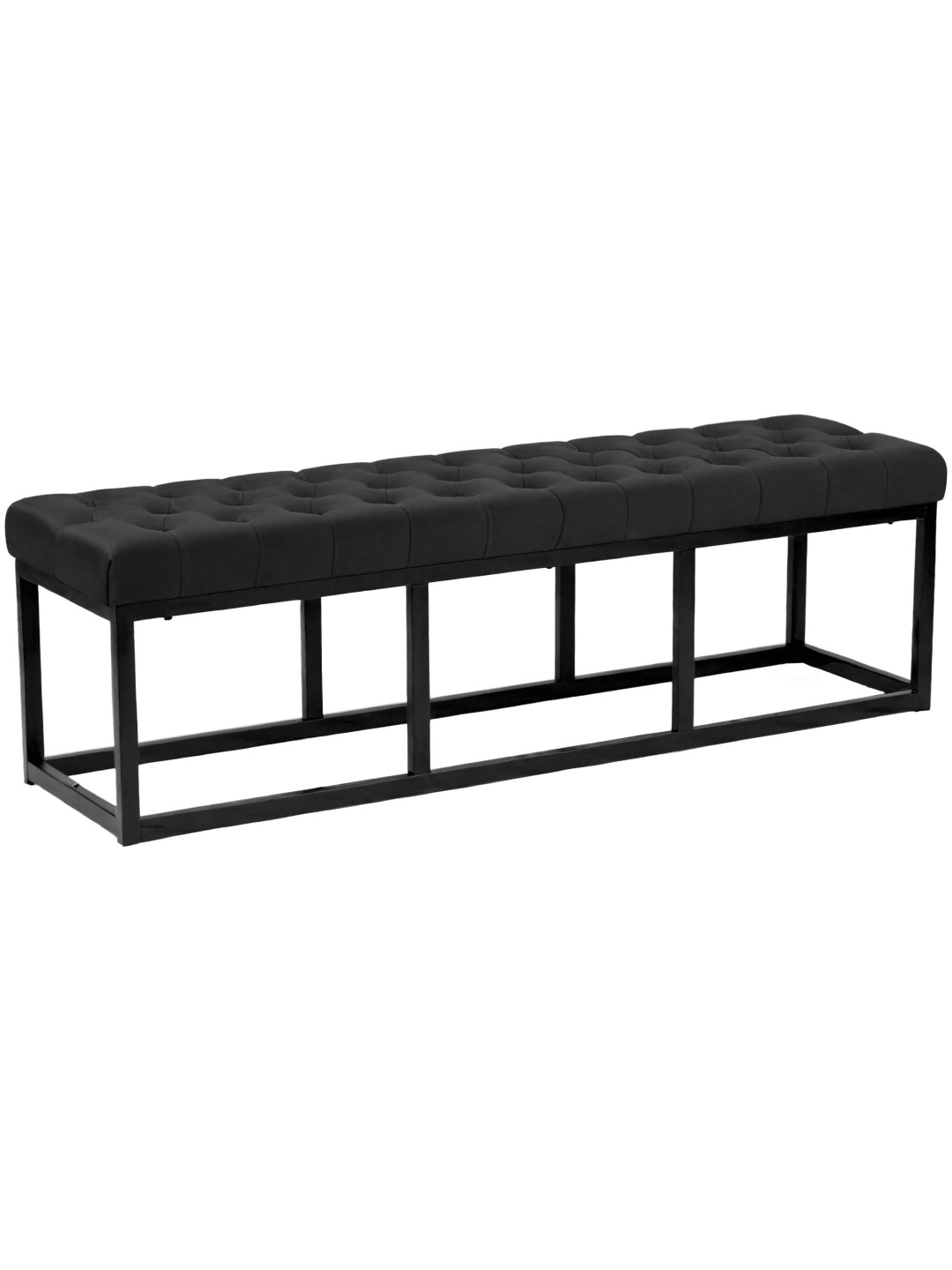 Bænk Polson fløjl 150 cm, sort