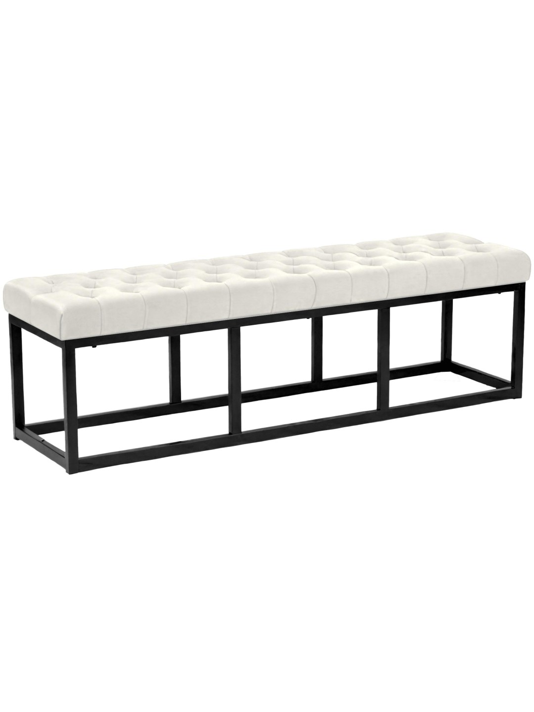 Bænk Polson fløjl 150 cm, creme