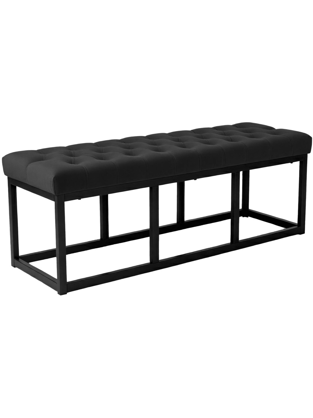 Bænk Polson fløjl 120 cm, sort