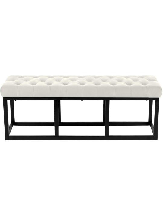 Bænk Polson fløjl 120 cm, creme