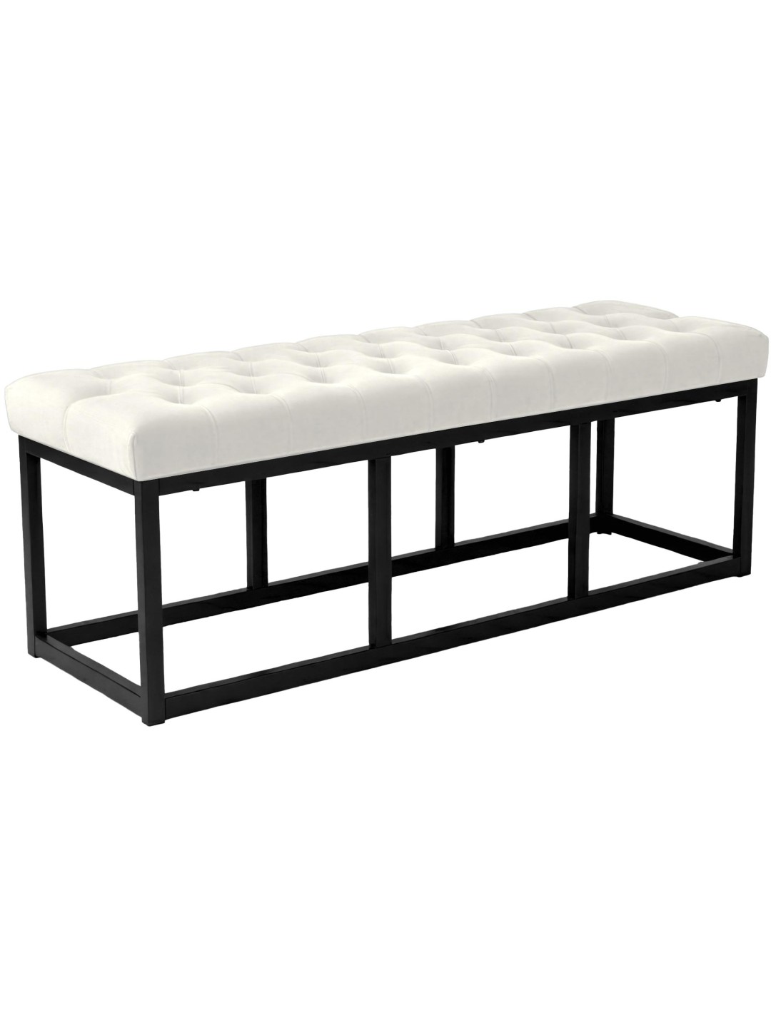 Bænk Polson fløjl 120 cm, creme