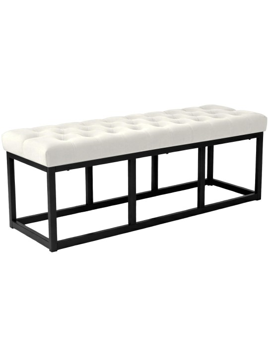 Bænk Polson fløjl 120 cm, creme