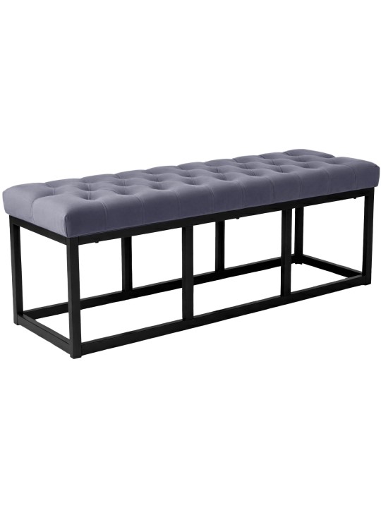 Bænk Polson fløjl 120 cm, grå