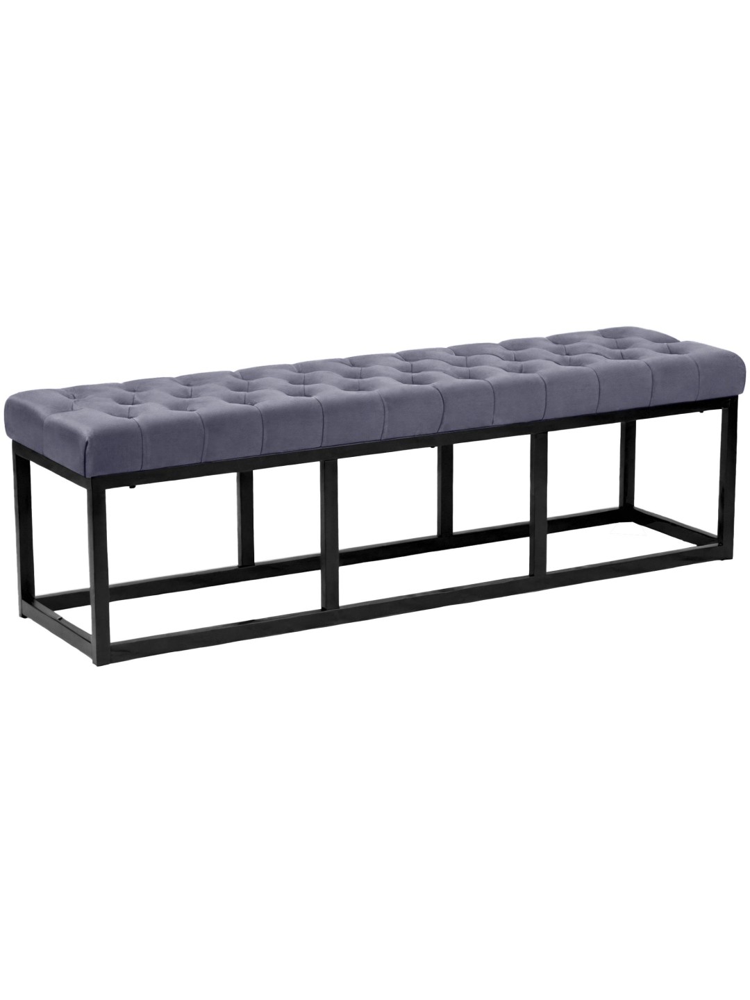 Bænk Polson fløjl 150 cm, grå