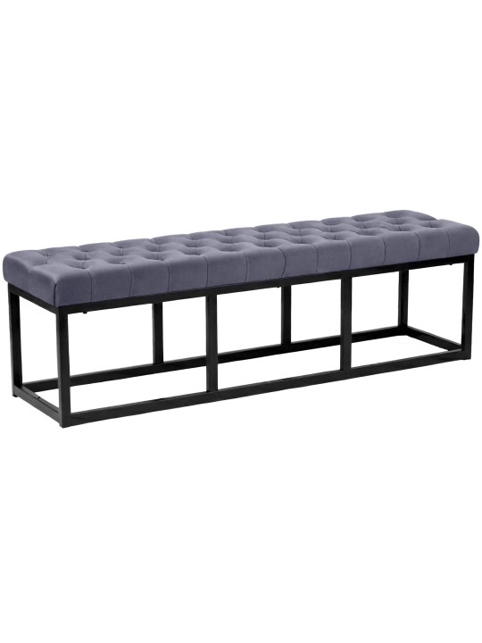 Bænk Polson fløjl 150 cm, grå