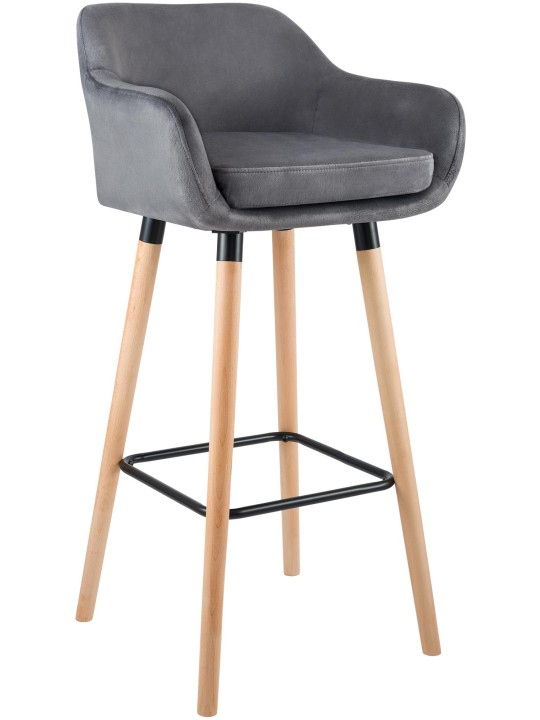 Barstol Grant velvet, grå